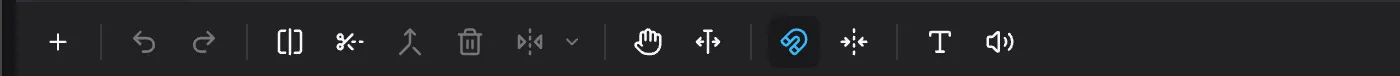 The timeline tray; the speaker icon at the right end of the tools is Text to Speech